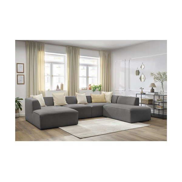 Tmavě šedá modulární rohová pohovka (pravý roh/do "U") Megeve – Bobochic Paris-image-4