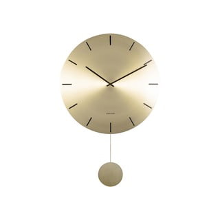 Nástěnné kyvadlové hodiny ve zlaté barvě Karlsson Impressive, ø 20 cm
