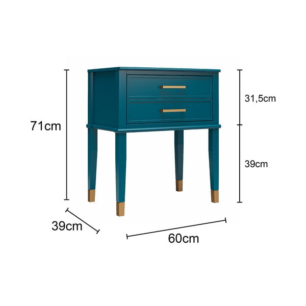 Tmavě modrý noční stolek Westerleigh – CosmoLiving by Cosmopolitan-image-2