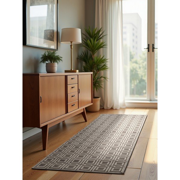 Šedo-krémový běhoun 80x240 cm Perles Howlite – Elle Decoration-image-1