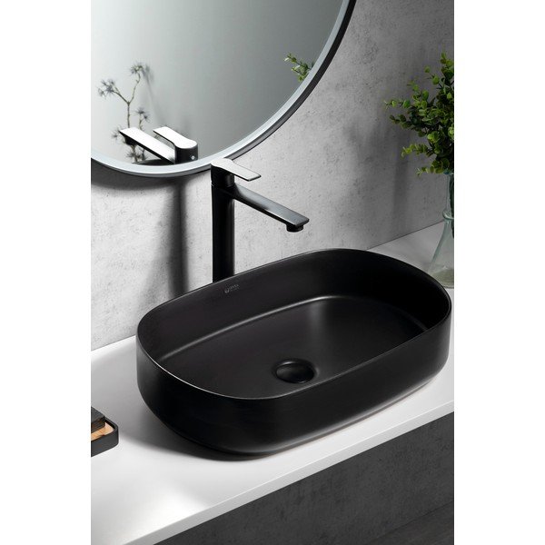 Matně černá stojánková umyvadlová baterie Pax – Sapho-image-1