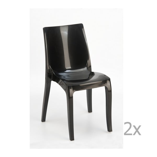 Sada 2 černých jídelních židlí Castagnetti Fashion