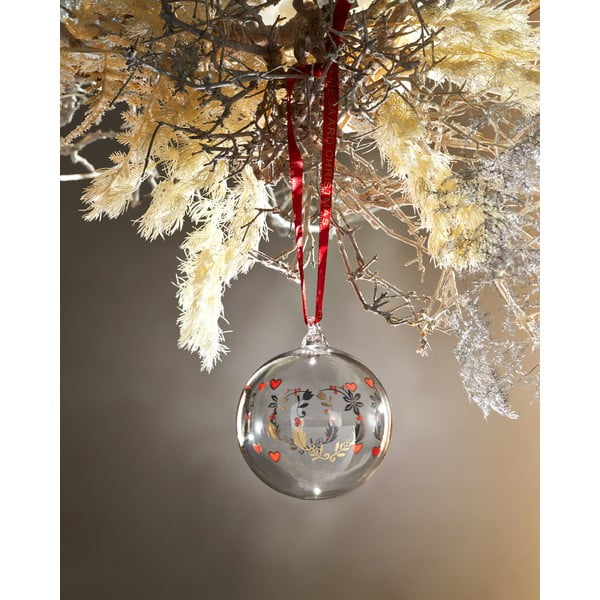 Skleněná ručně foukaná vánoční koule ø 6,5 cm Ann-Sofi Romme Annual Christmas Bauble – Holmegaard-image-1