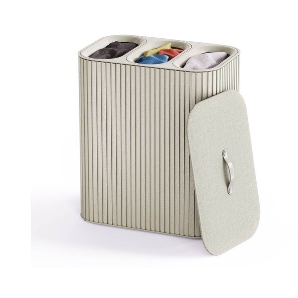 Béžový bambusový koš na prádlo 3x30 l Tota Trio Luxe – Joseph Joseph