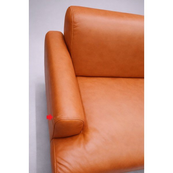 Koňakově hnědá kožená pohovka 240 cm Puzo - II. jakost – MESONICA-image-3