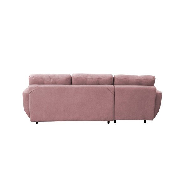 Světle růžová rozkládací pohovka s černými nohami Mazzini Sofas Hortensia, levý roh-image-2