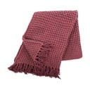 Světle bordová bavlněná deka Tiseco Home Studio Waffle, 130 x 170 cm