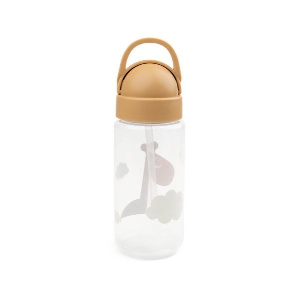 Žlutá dětská láhev s brčkem Done by Deer Raffi, 350 ml-image-2