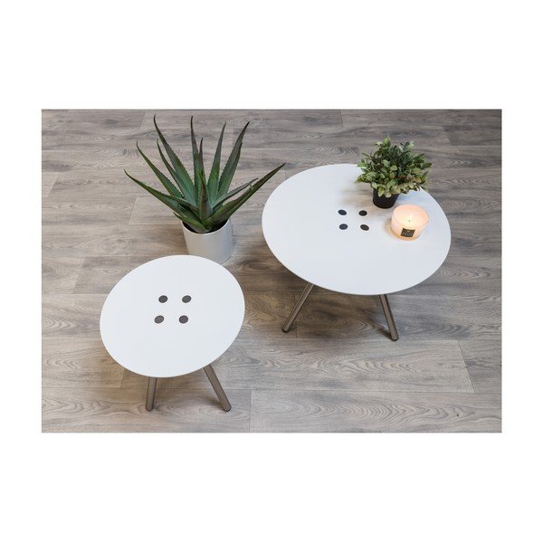 Bílý konferenční stolek Leitmotiv Sliced, ø 60 cm-image-1