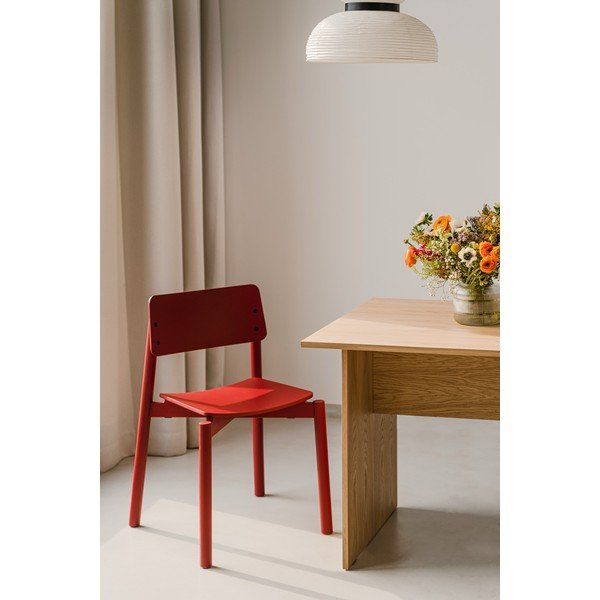 Červená stohovatelná jídelní židle Wem – noo.ma-image-1