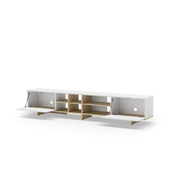 Bílý TV stolek 230x44 cm Cequoia – Marckeric-image-3