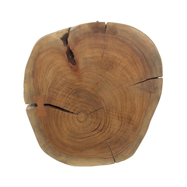 Černý/v přírodní barvě konferenční stolek s deskou z akácie ø 35 cm Aron – Bizzotto-image-3