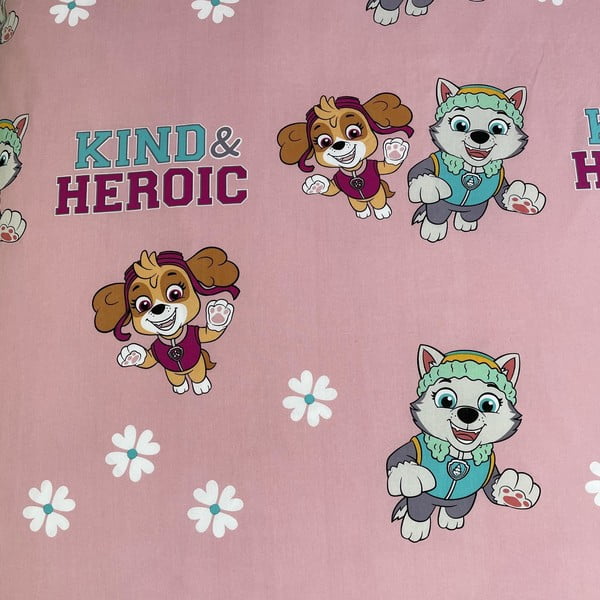 Růžové bavlněné dětské povlečení na jednolůžko 140x200 cm Paw Patrol "Heroic" – Jerry Fabrics-image-4