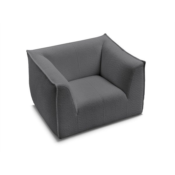 Tmavě šedé křeslo z textilie bouclé Giorgia – Bobochic Paris-image-4