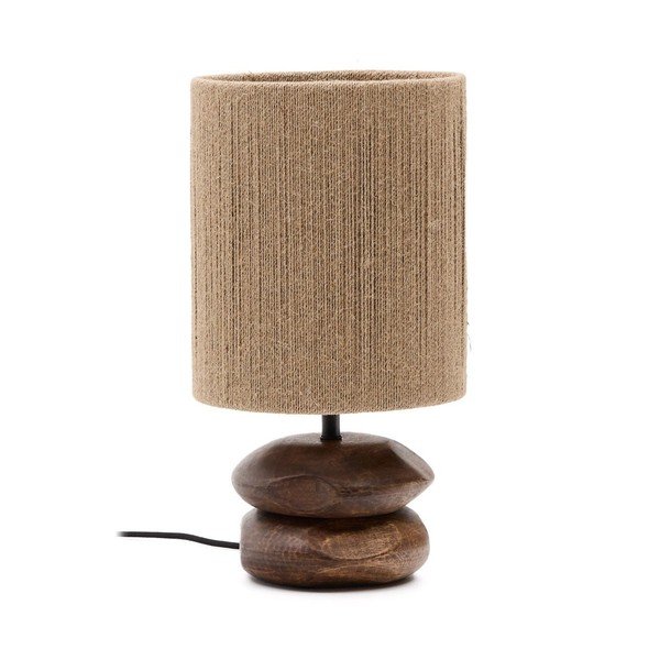 Stolní lampa v tmavě přírodní barvě z masivu akácie (výška 43 cm) Kor – Kave Home
