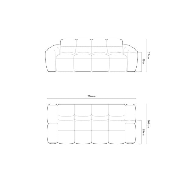 Pohovka v cihlové barvě 216 cm Lisa – Micadoni Home-image-4