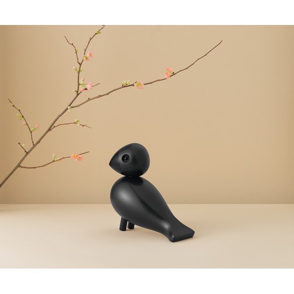 Černá soška z masivního bukového dřeva Kay Bojesen Denmark Songbird Ravn-image-2