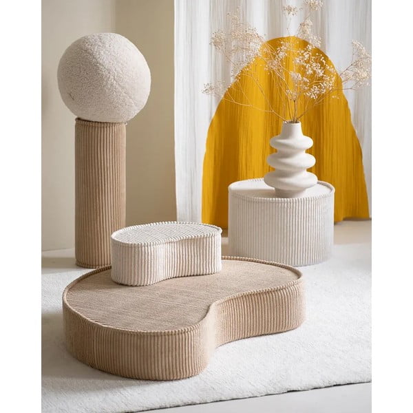 Světle hnědý manšestrový dětský pohovkový polštář Roll – Wigiwama-image-1