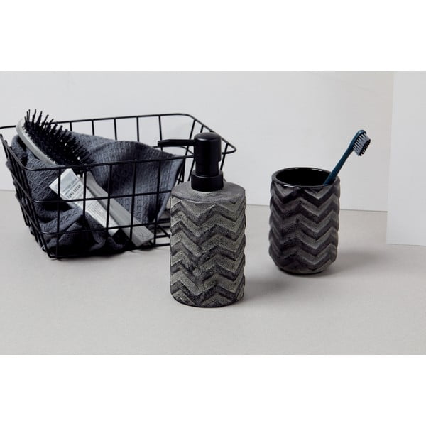 Šedý keramický ručně malovaný dávkovač na mýdlo Wenko Mantua, 360 ml-image-4