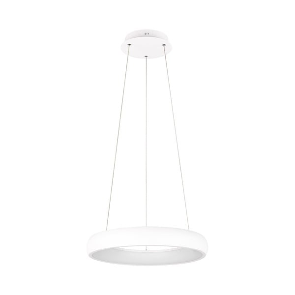Bílé LED stmívatelné závěsné svítidlo s kovovým stínidlem ø 46 cm Cardona – Trio