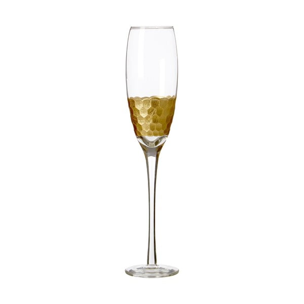 Sada 4 sklenic na šampaňské z ručně foukaného skla Premier Housewares Deco, 2,1 dl