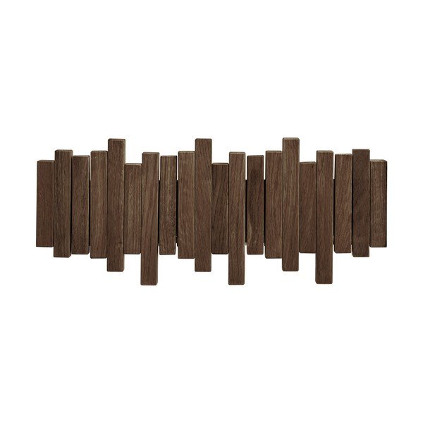Tmavě hnědý nástěnný věšák z dubového dřeva 40 cm Caltra – House Nordic-image-4