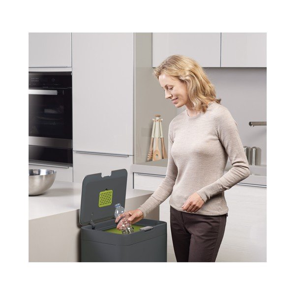 Šedý koš na tříděný odpad Joseph Joseph IntelligentWaste Totem 48-image-2