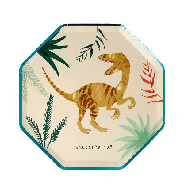 Papírové jednorázové tácky v sadě  8 ks Dinosaur Kingdom – Meri Meri-image-2