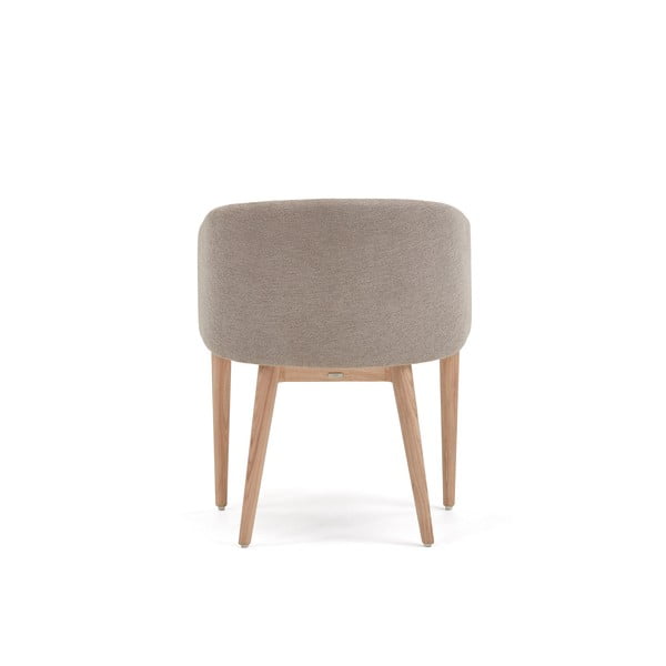 Béžové čalouněné jídelní křeslo s područkami Harlan – Kave Home-image-4