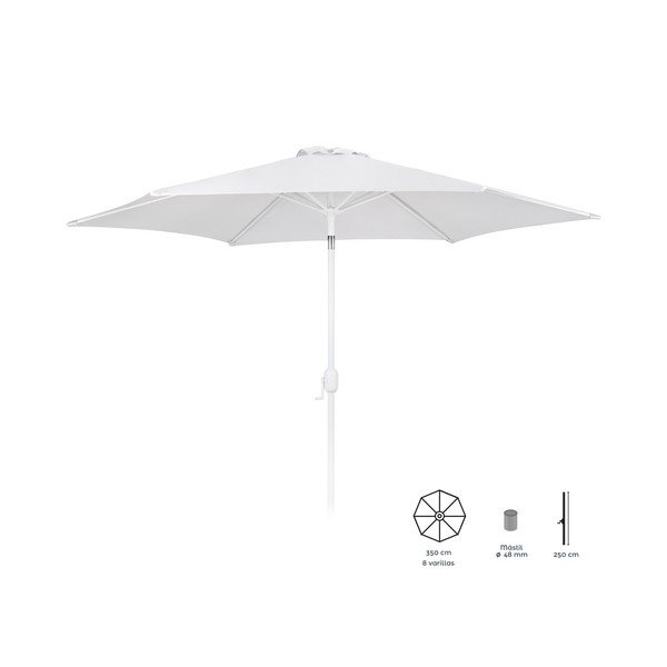 Bílý slunečník ø 350 cm Alba – LDK Garden-image-1