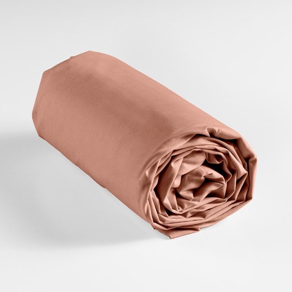 Napínací bavlněné prostěradlo v lososové barvě 180x200 cm Lina – douceur d'intérieur-image-3