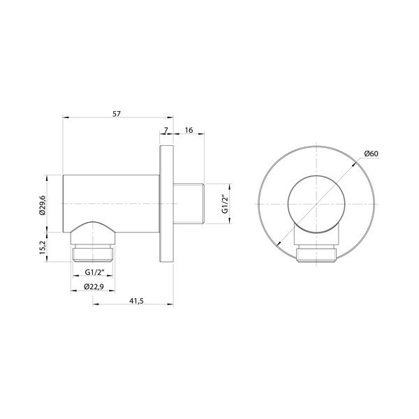 Mosazný díl pro připojení sprchy ve zlaté barvě ø 6 cm – Sapho-image-1