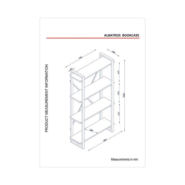Knihovna s policemi v ořechovém dekoru Albatros-image-2