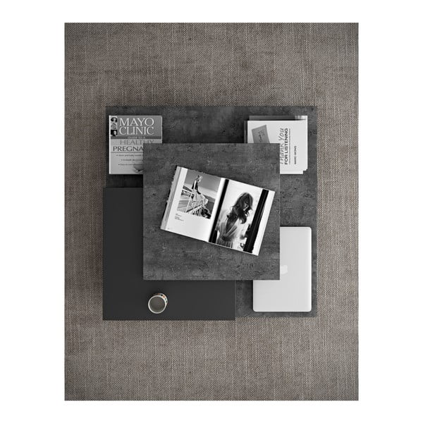 Černo-šedý konferenční stolek v dekoru kamene 90x90 cm Slate - TemaHome-image-3