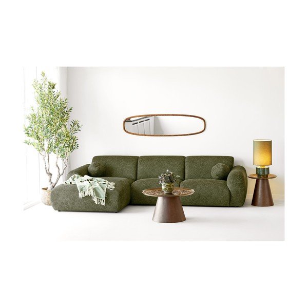 Zelená/béžová bavlněná deka 130x180 cm Loni – House Nordic-image-1