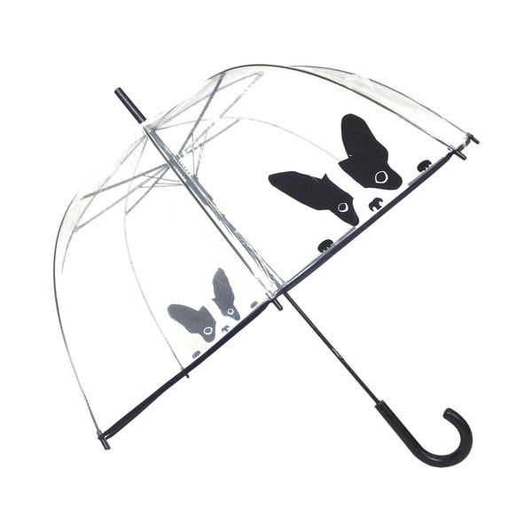 Transparentní větruodolný holový deštník Ambiance Birdcage Dog, ⌀ 84 cm