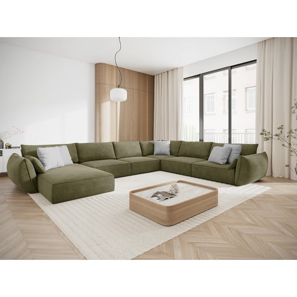 Zelená rohová pohovka (pravý roh) Vanda – Mazzini Sofas-image-1