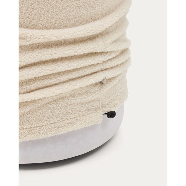 Krémový taburet z textilie bouclé Kaeli – Kave Home-image-4