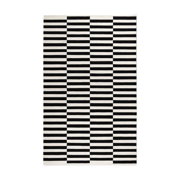 Černo-bílý oboustranný ručně tkaný vlněný koberec 200x300 cm Donna – Hanse Home