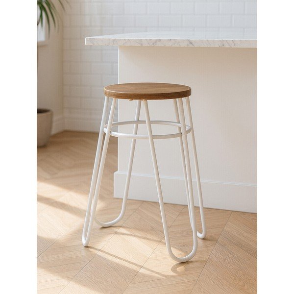 Šedá/v přírodní barvě stolička z jilmového dřeva District – Premier Housewares-image-1