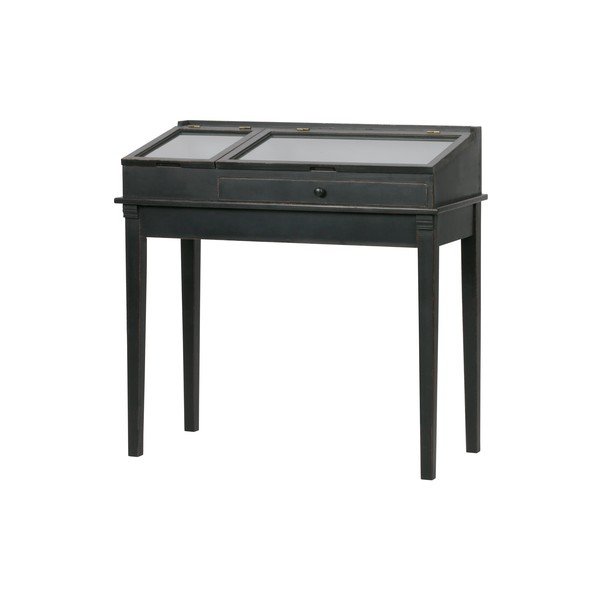 Černý dřevěný stolek s vitrínou BePureHome-image-2