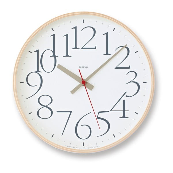 Bílé nástěnné hodiny Lemnos Clock AY, ⌀ 25,4 cm