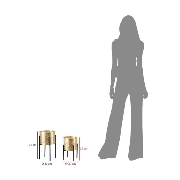 Sada 2 stojanů na květináč ve zlaté barvě Mauro Ferretti Glissy, výška 38 cm-image-2