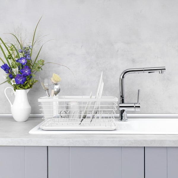 Bílý kovový odkapávač 36x30 cm Drip – Wenko-image-3