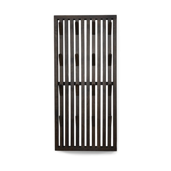 Tmavě hnědý věšákový panel z dubového dřeva 46x100x8 cm Parco – Spinder Design