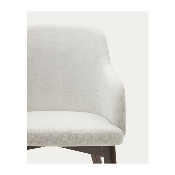 Krémové čalouněné jídelní křeslo s područkami Nelida – Kave Home-image-3