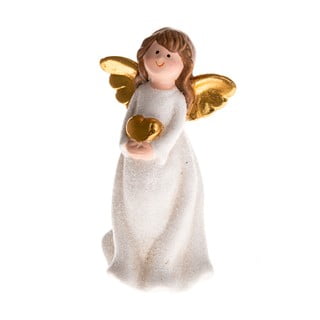 Bílá keramická soška anděla Dakls, výška 12,8 cm