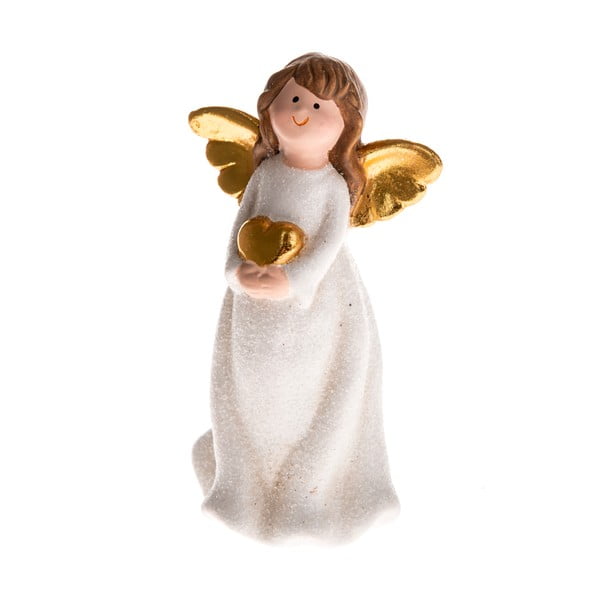 Bílá keramická soška anděla Dakls, výška 12,8 cm