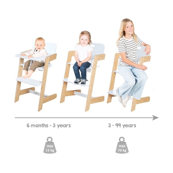 Bílá jídelní židlička Nature UP – Roba-image-3