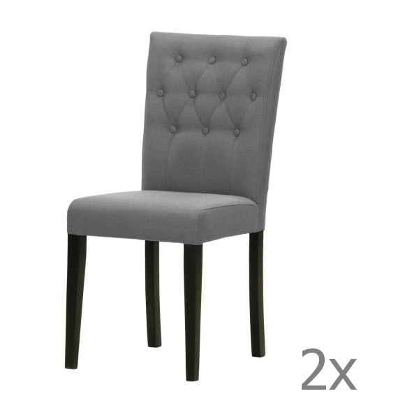 Sada 2 židlí Monako Etna Dark Grey, černé nohy